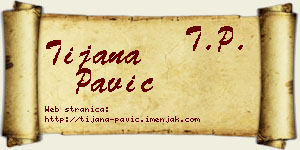 Tijana Pavić vizit kartica